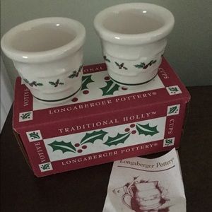 Longaberger Traditional Holly Votives~ Set Of 2